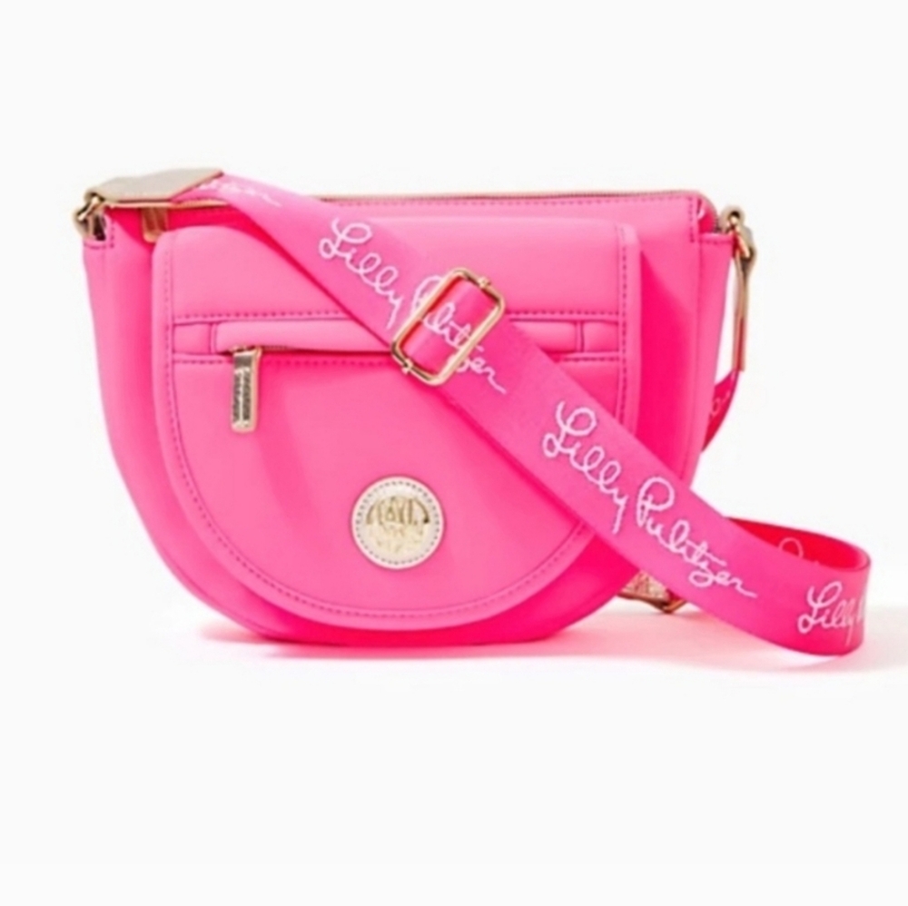 Lilly Pulitzer Giavanna Neoprene Crossbody Aura Pink NEW - Picture 11 of 12